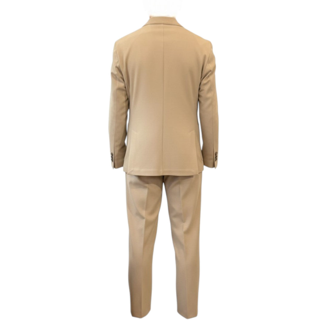 Hunajakennokuvioinen puku Comfort fit Beige