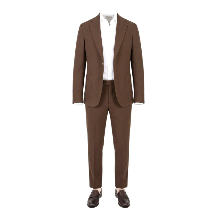 Ruskea Comfort fit -vohvelikangaspuku