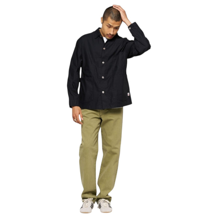 Coverall Japan Military Cloth Back Satin Puuvilla Musta