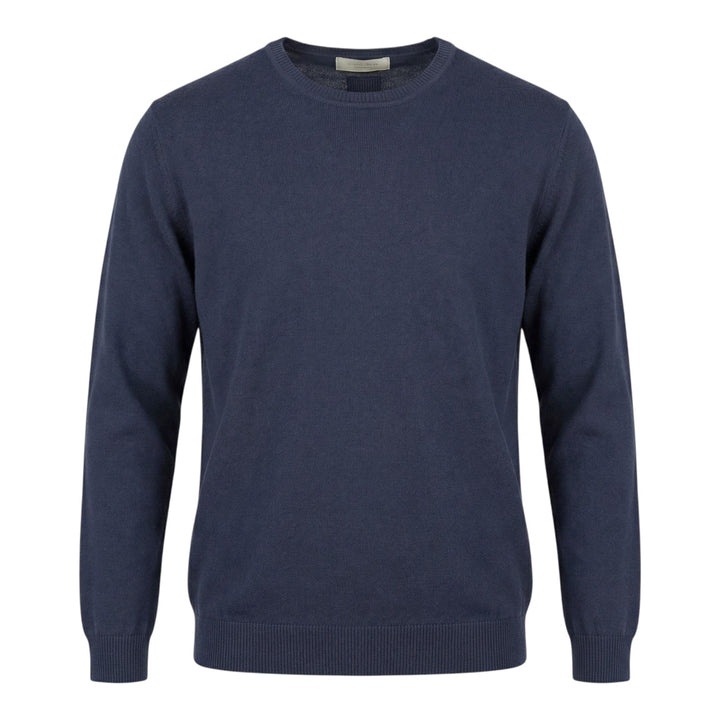 Pitkähihainen crewneck kampapuuvillaa, sininen