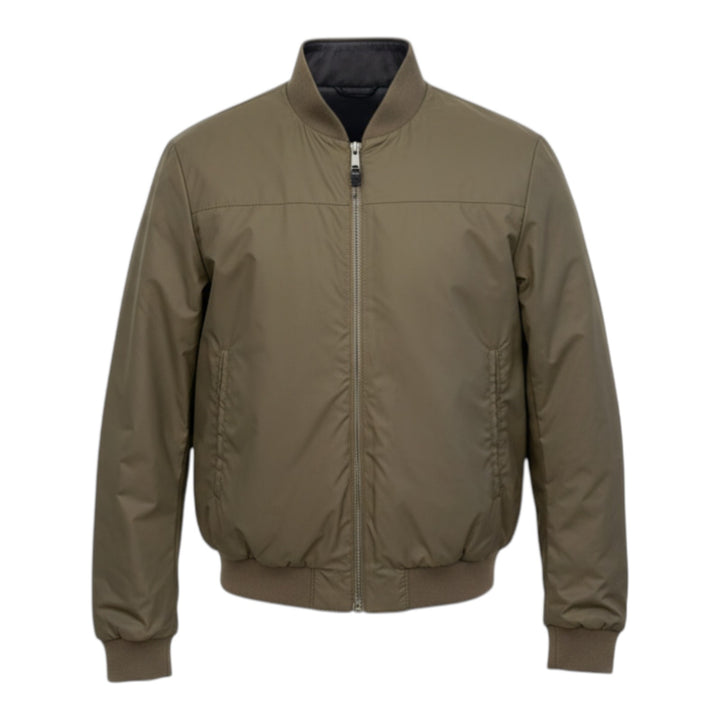 Käännettävä takki aidosta nahasta ja nylonista, Blue Navy-Militare
