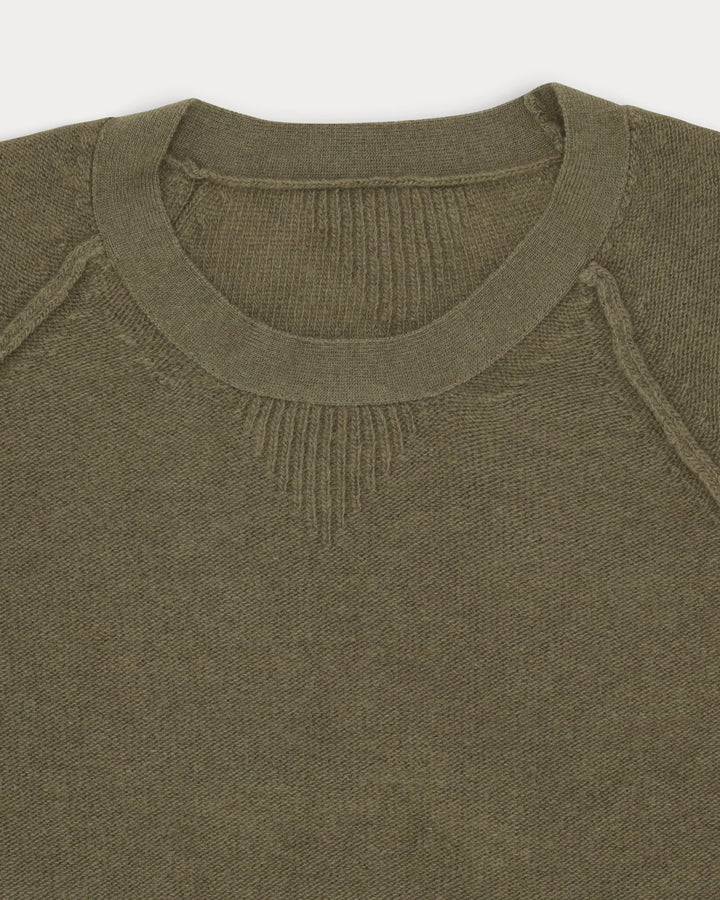 HARVARD PYÖREÄKAULAINEN VILLAPAITA VILLA RAGLAN-HIHAT ARMY GREEN