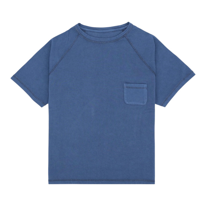 Vermont T-shirt indigonsinisestä jerseystä rintataskulla