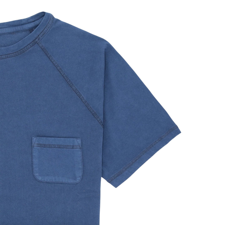 Vermont T-shirt indigonsinisestä jerseystä rintataskulla