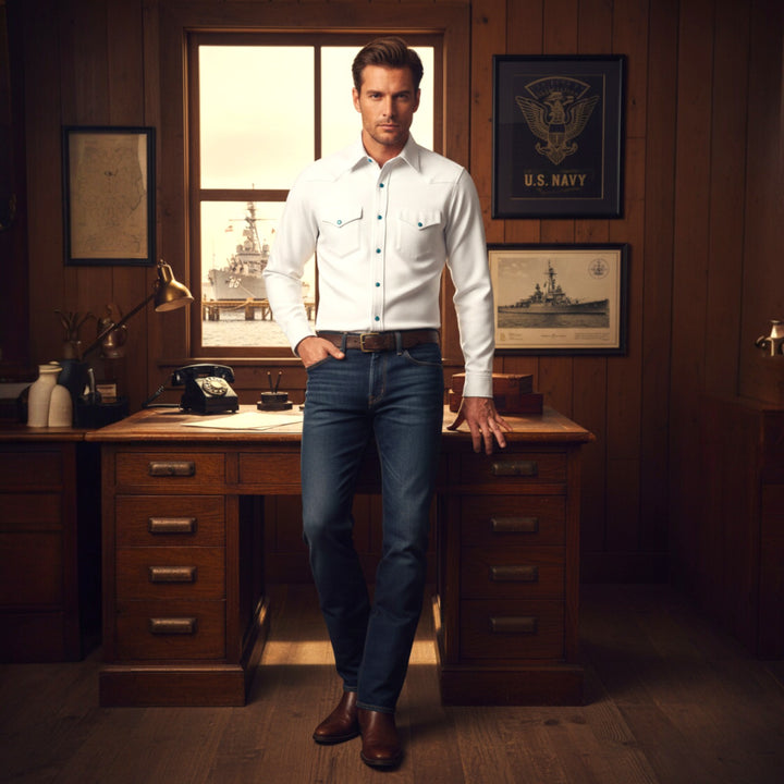 WESTERN OXFORD SHIRT VALKOINEN