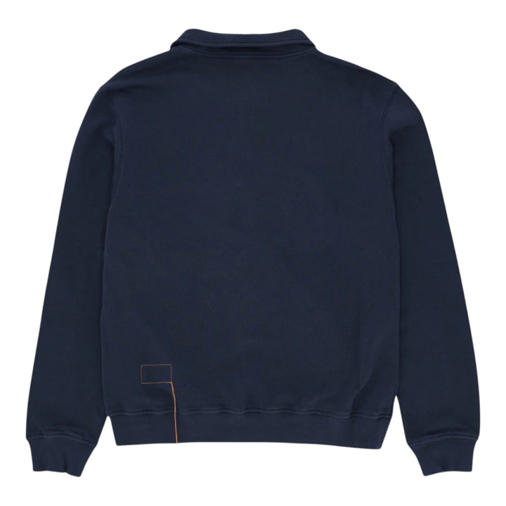 Yale Collegepaita harjatusta jerseystä kauluksella ja vetoketjulla, Navy