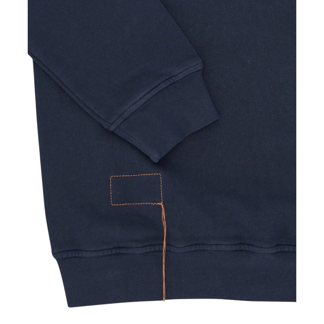 Yale Collegepaita harjatusta jerseystä kauluksella ja vetoketjulla, Navy