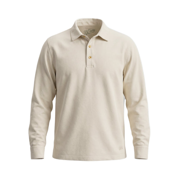 Bl'ker Vintage POLO 3 BOTT. MANICA LUNGA INTERLOCK BURLINGTON MILK Beige - foto 1