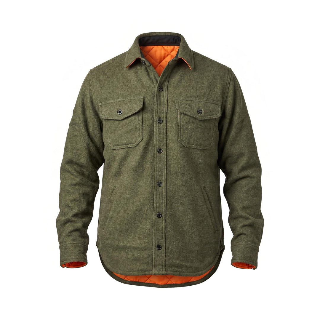 Chesapeake's WOOL PADDED SHIRT CPO ARMY GREEN Verde - foto 1