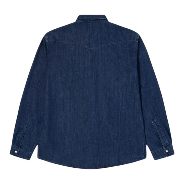 Edwin WESTERN SHIRT JAPAN DENIM BLUE DARK USED Blu - foto 3