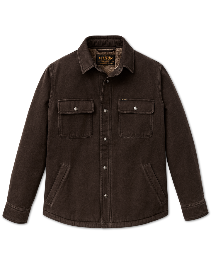 Filson Fleece-Lined Jac-Shirt Dark Brown Marrone - foto 5