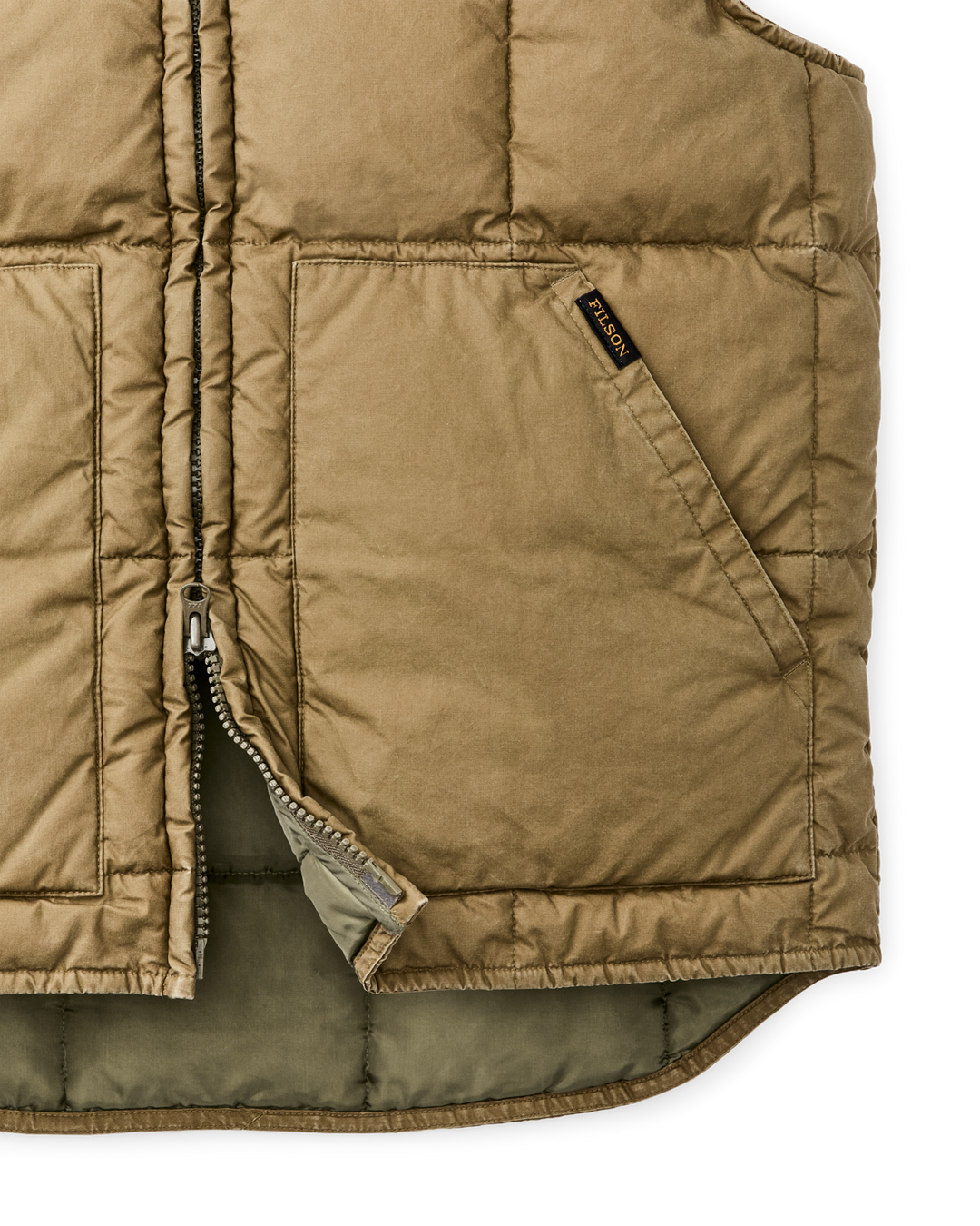 Filson Heritage Cotton Down Vest Light Brown Beige - foto 7
