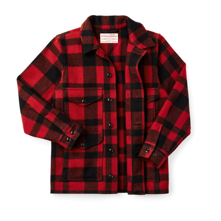 Filson Mackinaw Wool Cruiser Jacket Red/Black Plaid Rosso - foto 3