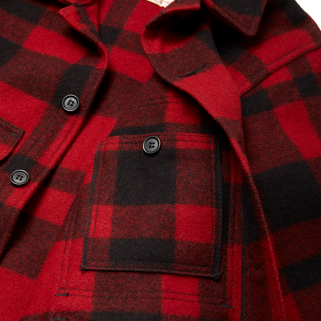 Filson Mackinaw Wool Cruiser Jacket Red/Black Plaid Rosso - foto 4