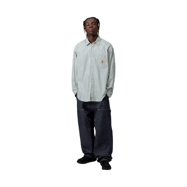 L/S Daldry Shirt Daldry Stripe -paita, Office Blue/White