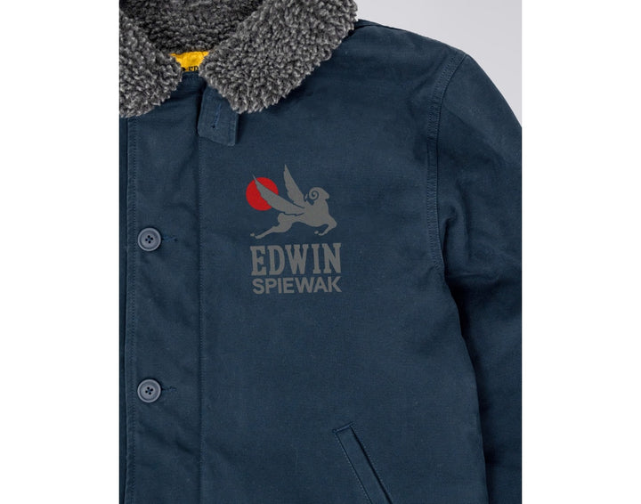 DECK JACKET NAVY STONE WASHED