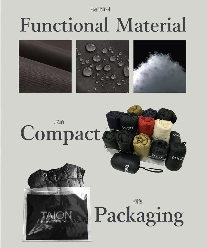 UNISEX MILITARY ZIP V NECK DOWN VEST (Hard Shell) BLACK