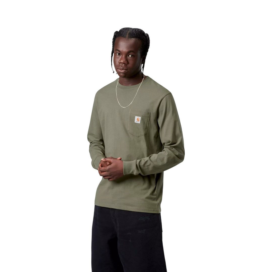 T-Shirt L/S Pocket Leaf Vihreä