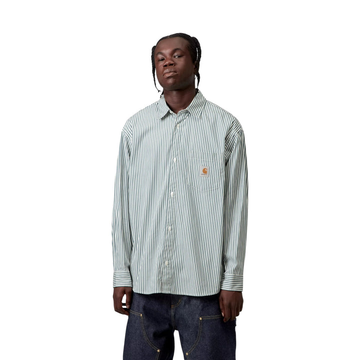 L/S Daldry Shirt Daldry Stripe -paita, Office Blue/White