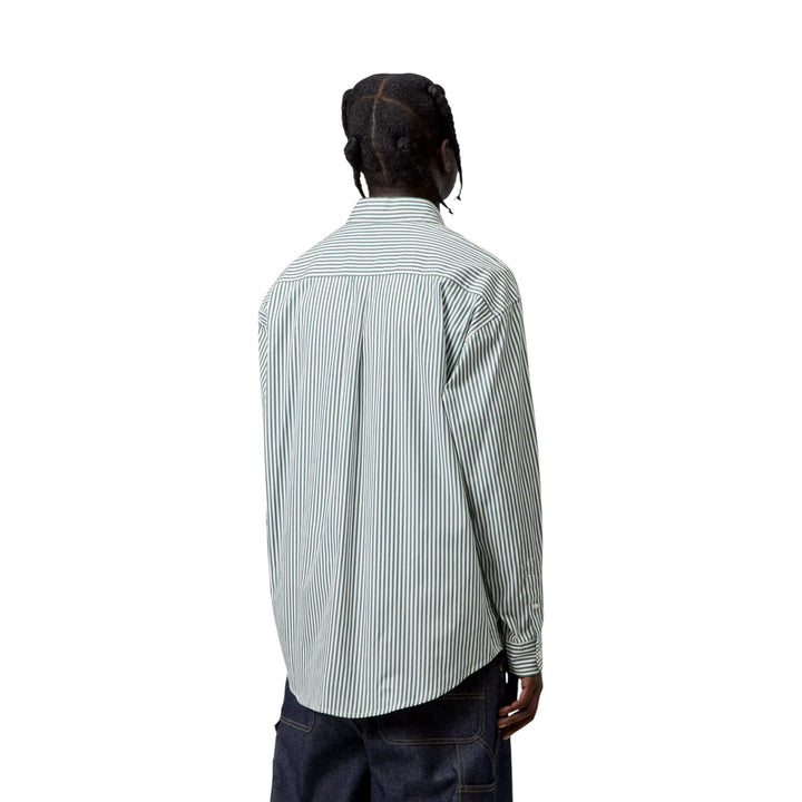 L/S Daldry Shirt Daldry Stripe -paita, Office Blue/White