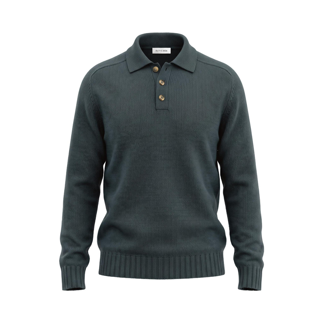 Maglia Polo Bottoni Recycle Verde Scuro In The Box, vista frontale