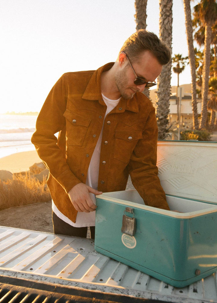 Iron and Resin FENCE SHIRT BUFFALO SUEDE COGNAC Marrone - foto 4