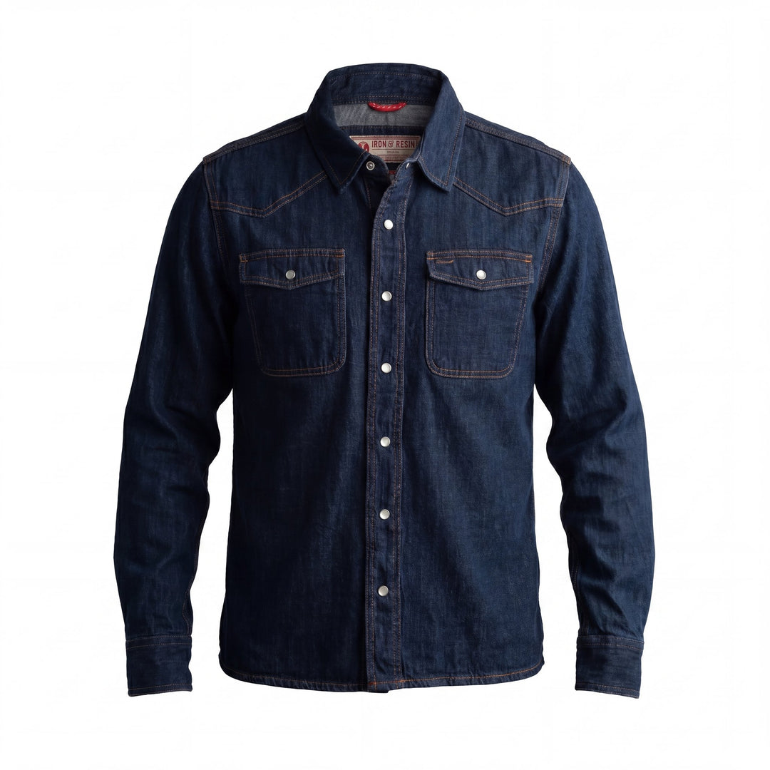Iron and Resin SADDLEBACK SHIRT V2 DENIM INDIGO Blu - foto 1