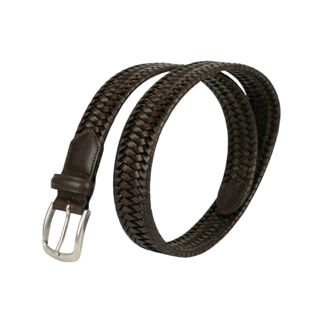 Vahattu joustava rayon-vyö, tummanruskea