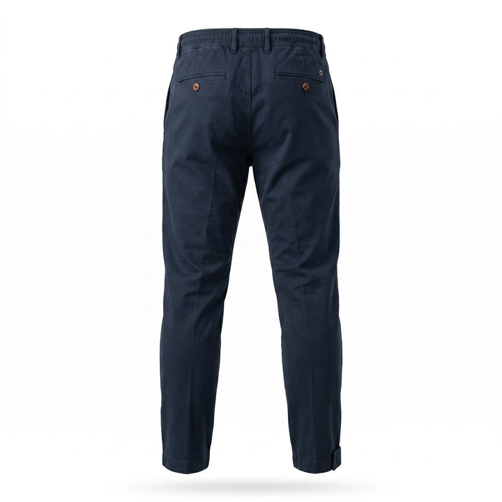 Modfitters Pantalone Bristol Misto Lino Old Dark Navy Blu - foto 2