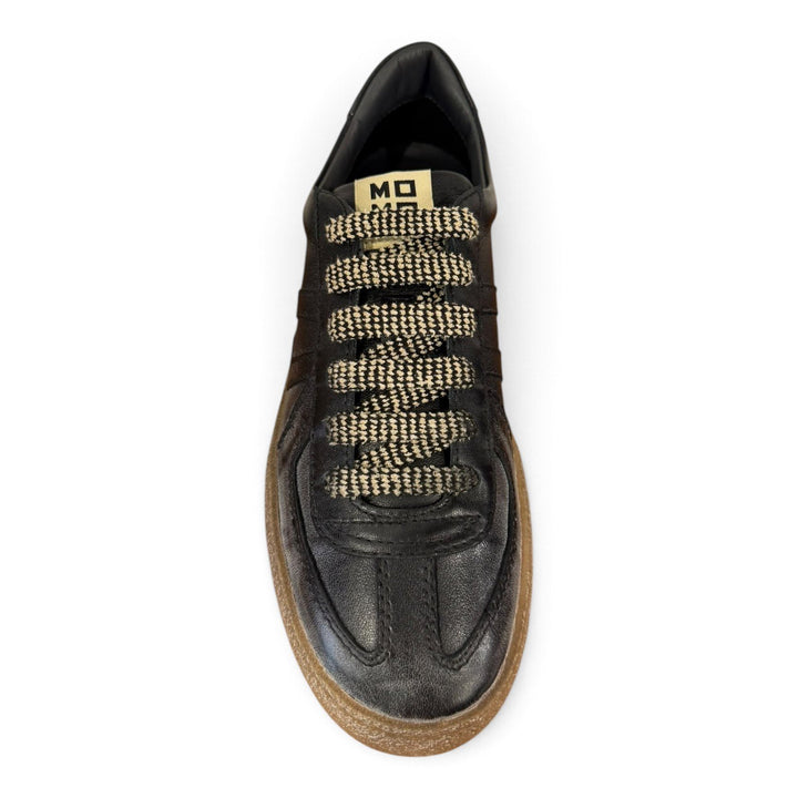 Kazan sneakers in vera pelle nero Moma
