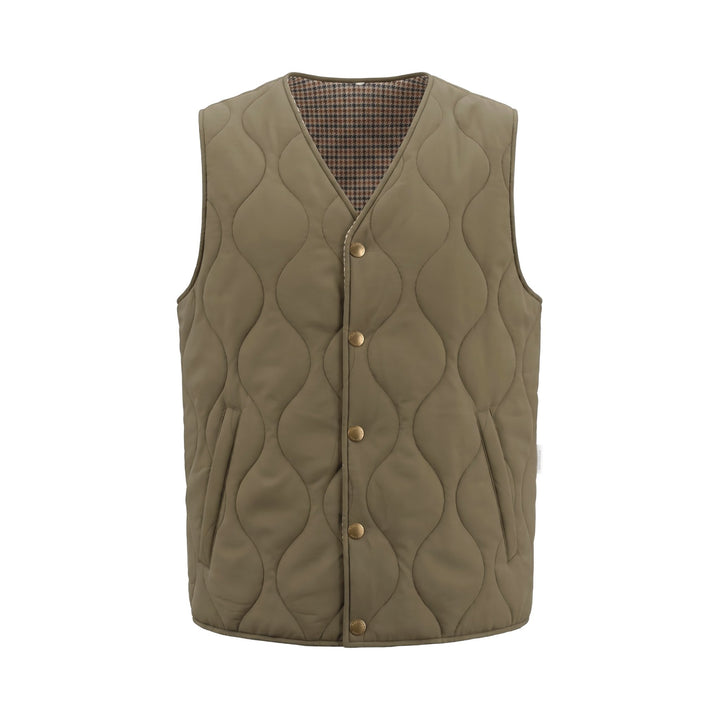 Overiwer GILET REVERSIBILE RIFFS MILITARY/PIED DE POULE Verde - foto 1