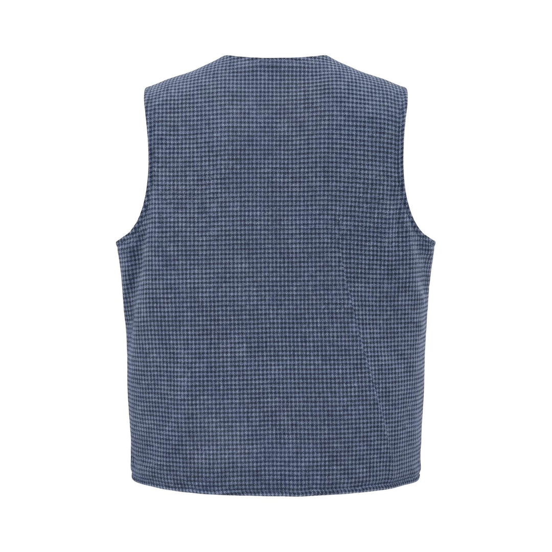 Overiwer GILET REVERSIBILE RIFFS NAVY/PIED DE POULE Blu - foto 3