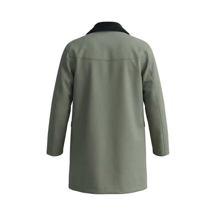 Overiwer TRENCH IN COTONE E LANA ARMY Verde - foto 2
