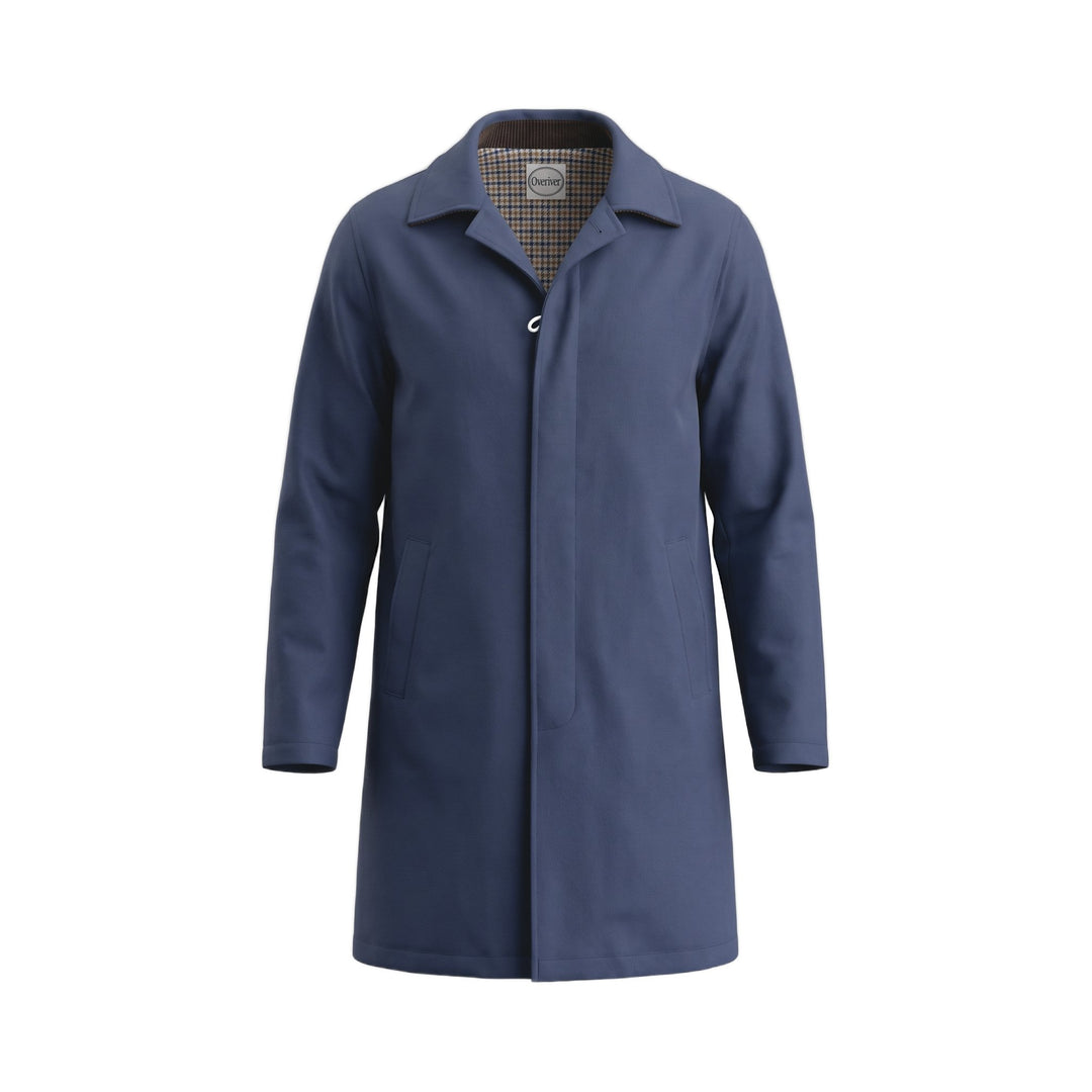 Overiver TRENCH IN COTONE E LANA NAVY Blu - foto 1