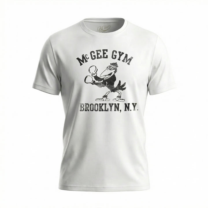 Lyhythihainen T-shirt Mc Gee Gym -grafiikalla, Valkoinen