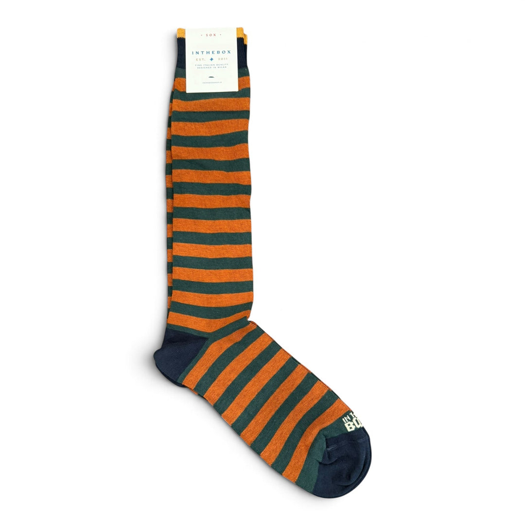 Sukat Stripe Rugby tumma oranssi/vihreä