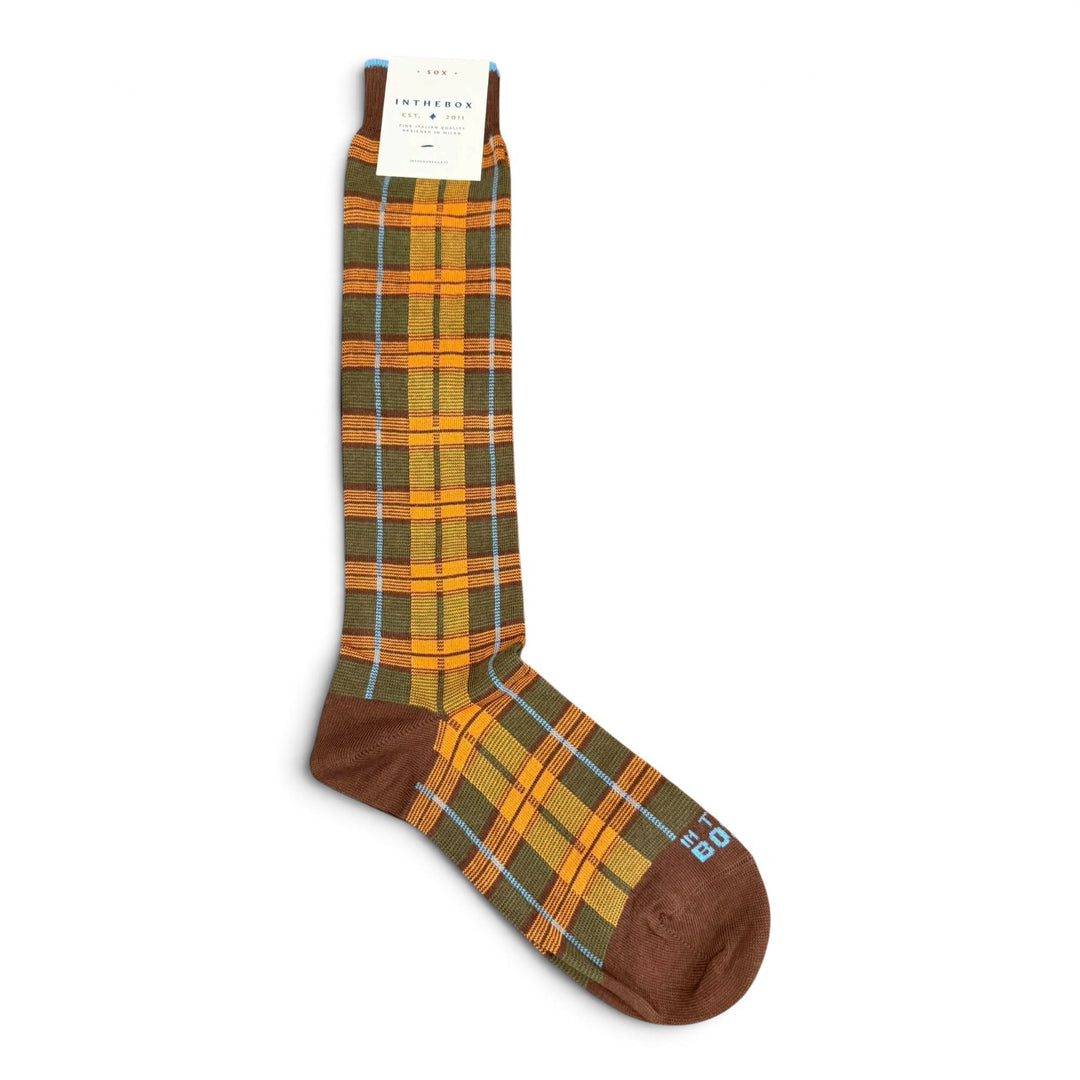 Tartan-sukat, sotilaanvihreä/kameli