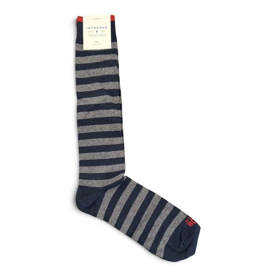 Stripe Rugby -sukat, sininen/tummanharmaa