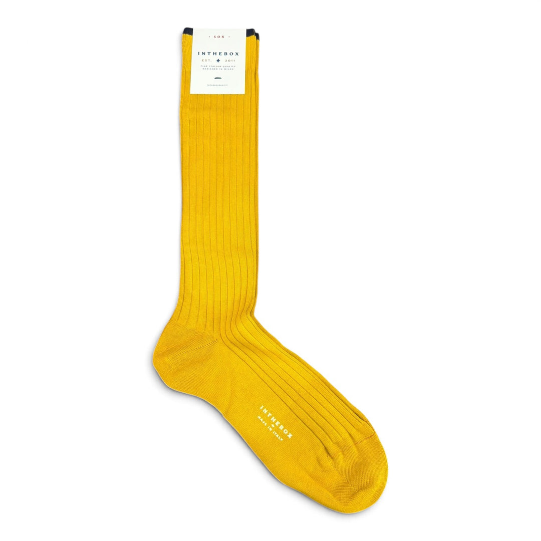 Cotton Basic -sukat, tummankeltainen
