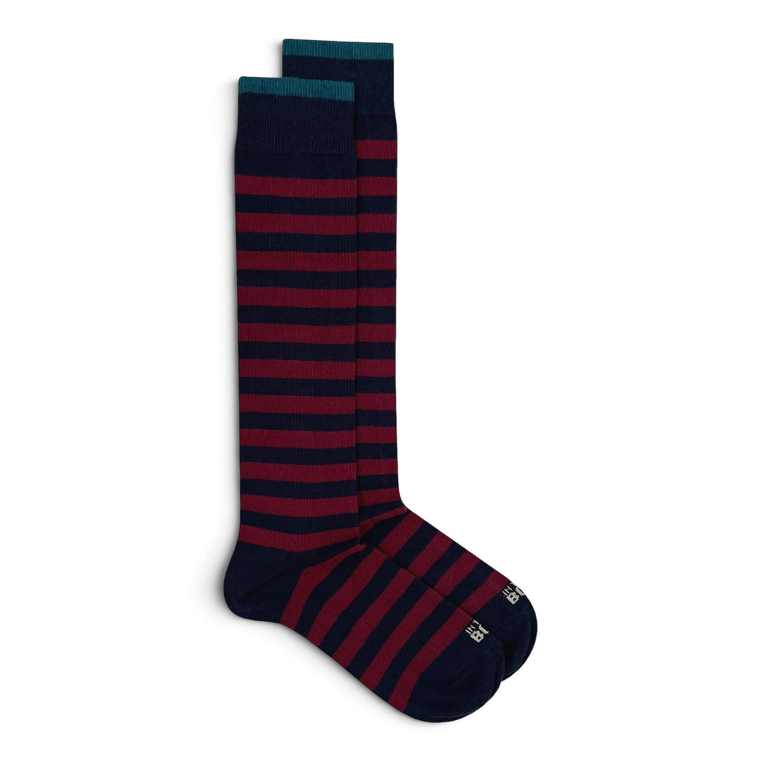 Calze Stripe Rugby -sukat, sininen/viininpunainen