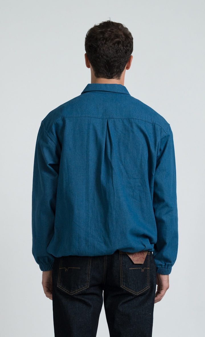 Wooden Ohio Overshirt Blue Denim - foto 4