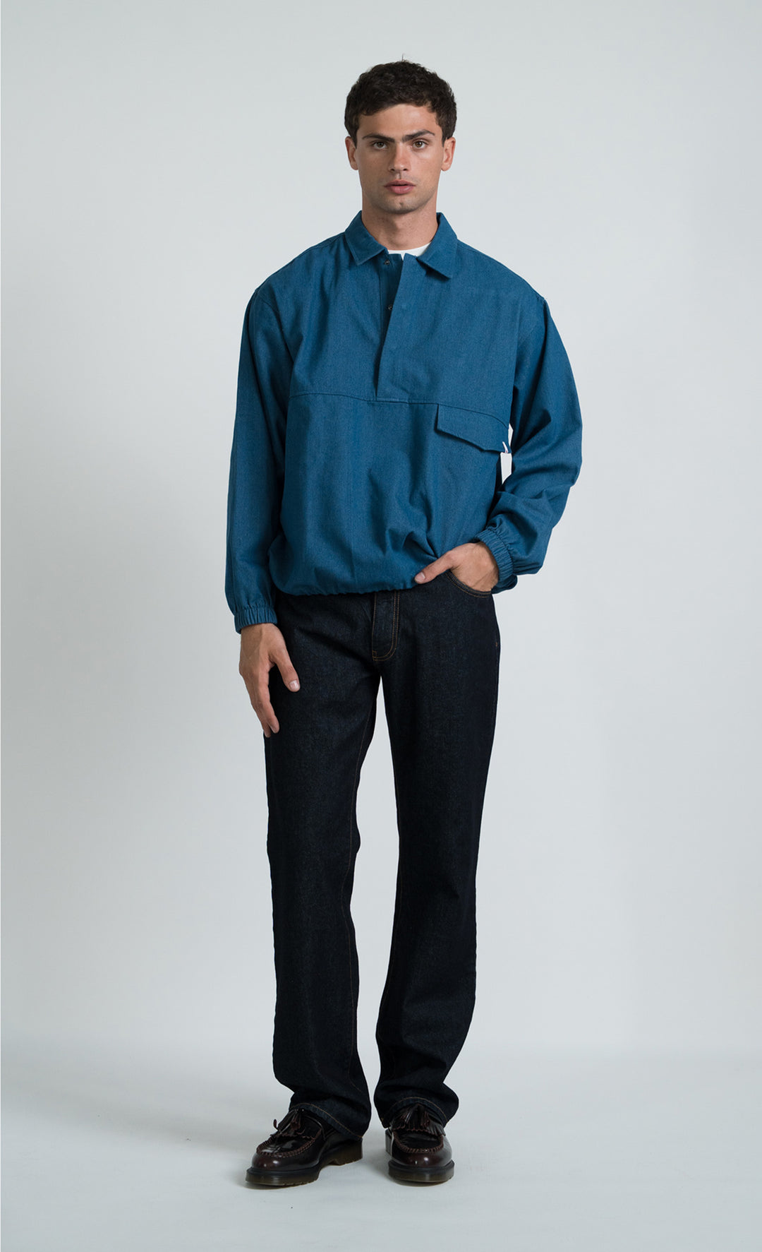Wooden Ohio Overshirt Blue Denim - foto 5